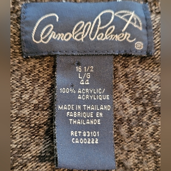 ARNOLD PALMER V-Neck Sweater with Diamond Pattern, Size Large - Picture 7 of 10